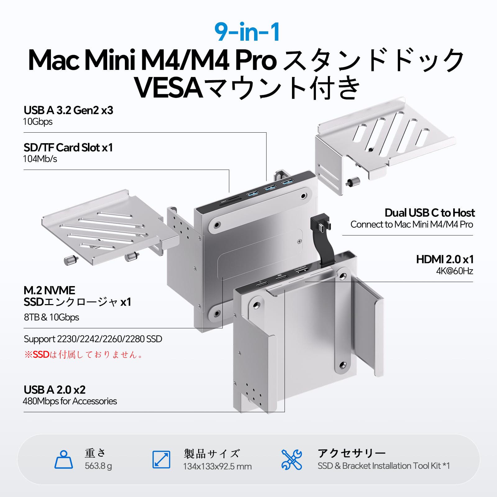 Amazon.co.jp: PULWTOP USB C ハブ ドッキングステーション Mac Mini